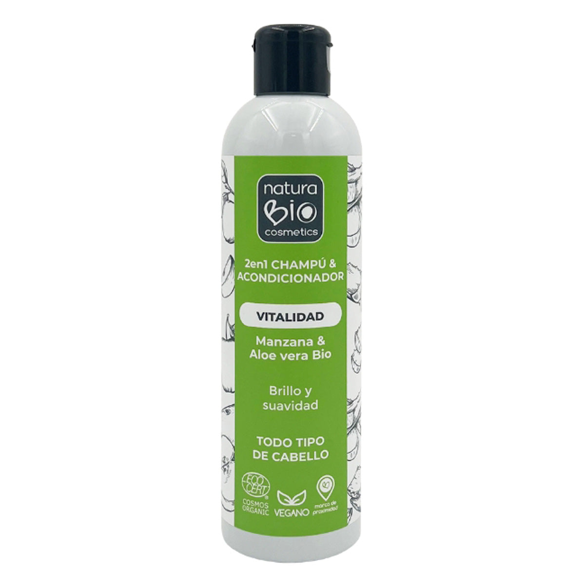 Champô e condicionador 2 em 1 Vitality Aloe &amp; Apple Bio 250 ml NaturaBIO
