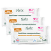 Pack de 3 lenços compostáveis ​​Naty, 3 x 56 unidades