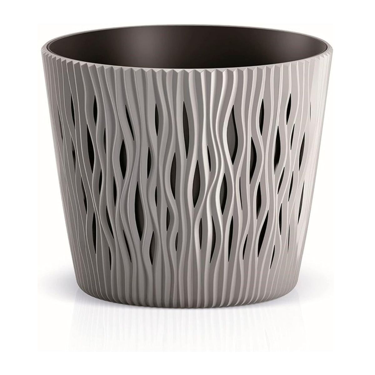 Vaso Duna com encaixe taupe D 22 x 19