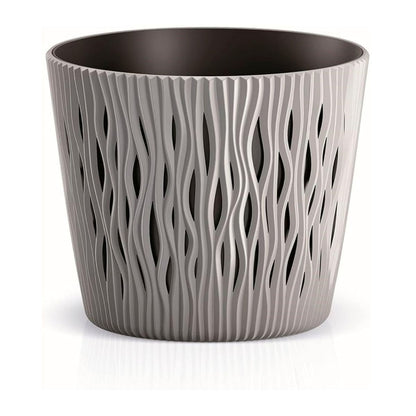 Vaso Duna com encaixe taupe D 19 x 17