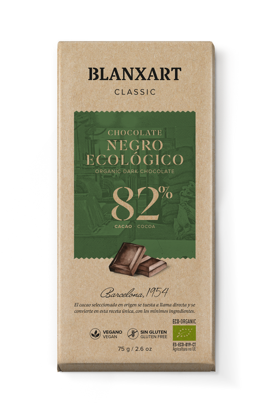 Chocolate Negro 82% Vegano Sin gluten ECO Blanxart 75 g