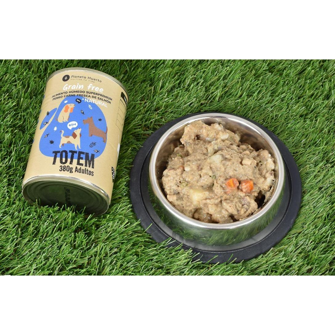 Ração húmida superpremium sem cereais para cães Salmão Planeta Huerto 380 g