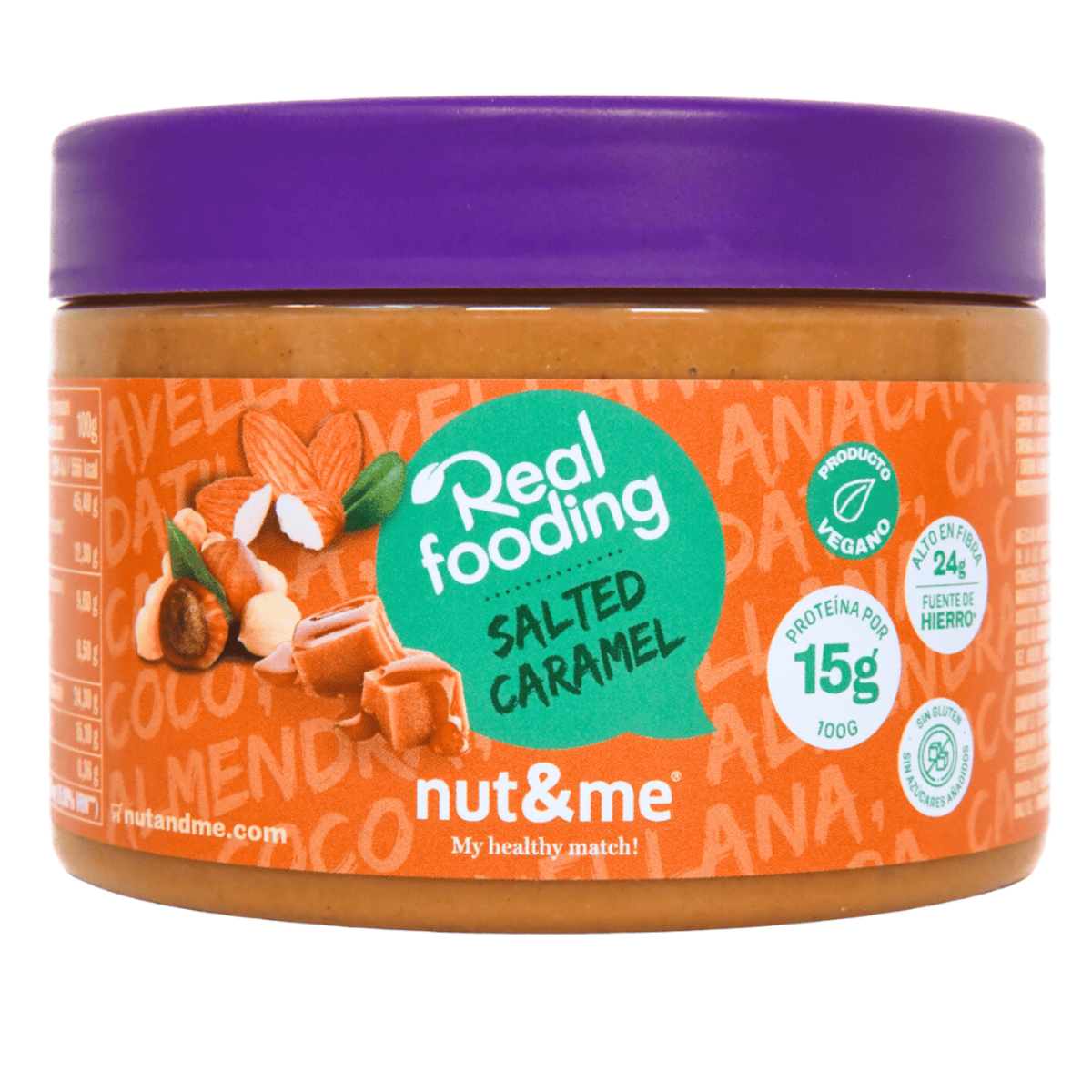 Creme de amêndoa e avelã com sabor a caramelo salgado 250g Realfooding