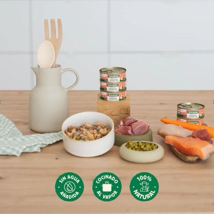 Lata cheia de Ensopado de Pescador Wild Balance com Salmão e Carne de Porco para Gatos 80 g