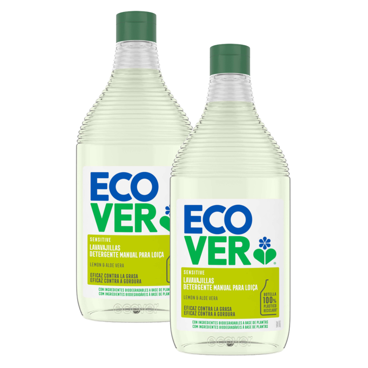 Embalagem de 2 Desengordurantes para Máquina de Lavar Loiça Ecover Limão e Aloé Vera 450 ml