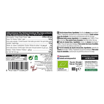 Creme de Tahini Branco sem glúten Naturgreen 300 g