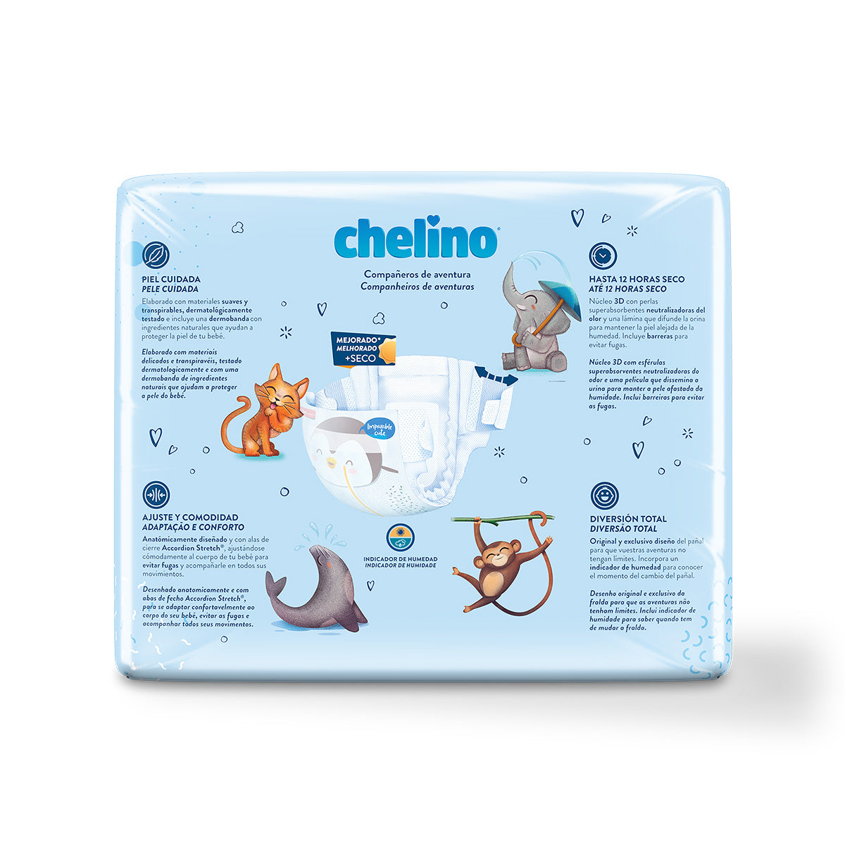 Embalagem de 6 Fraldas T5 Pasitos (13-18 kg) 30 unidades, Chelino
