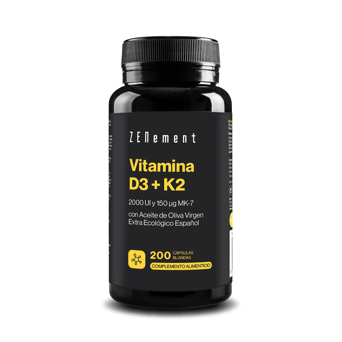 Vitamina D3 + K2, Colecalciferol (2000 UI) e MK-7 (150 μg) Zenement, 200 comprimidos