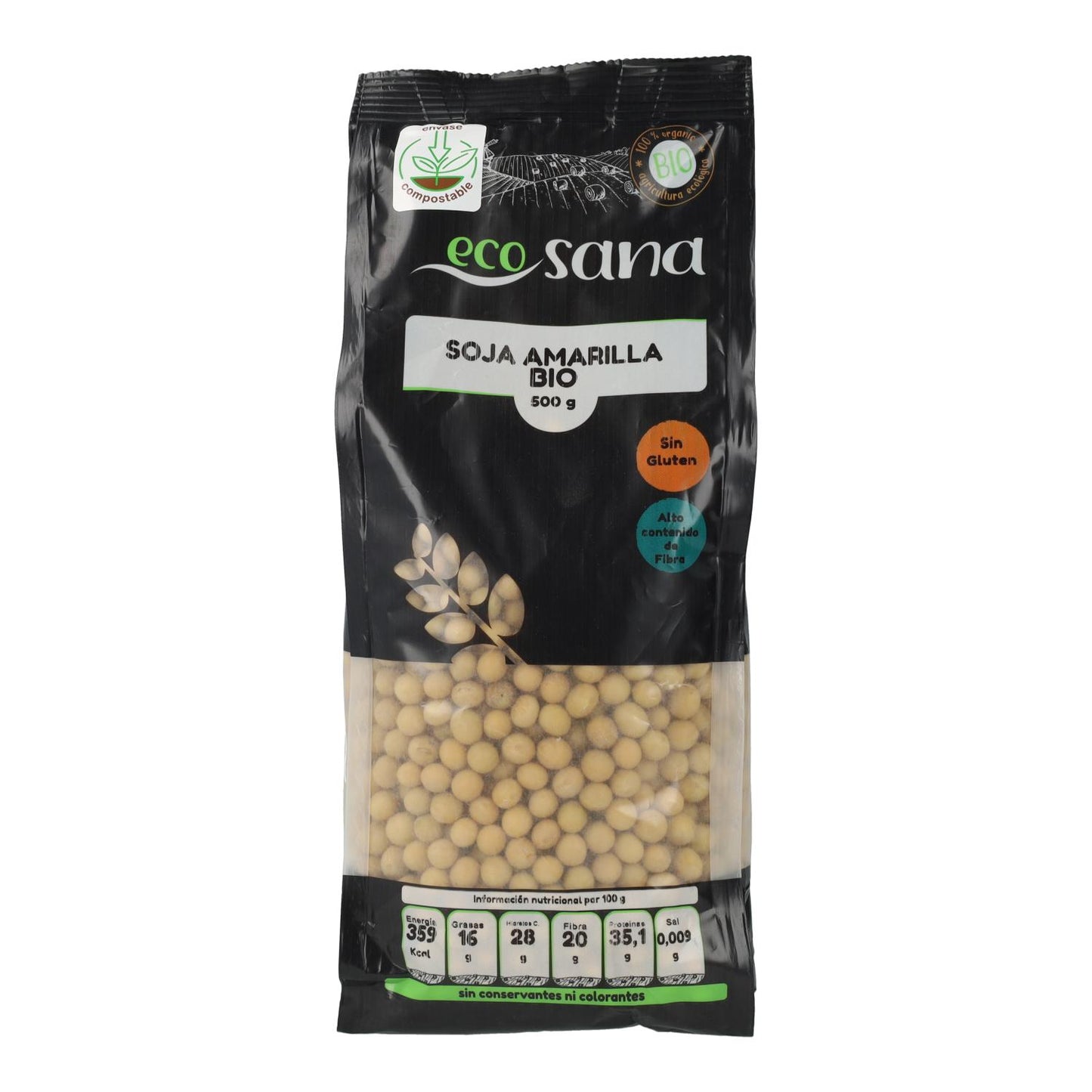 Soja amarela biológica Ecosana 500 g