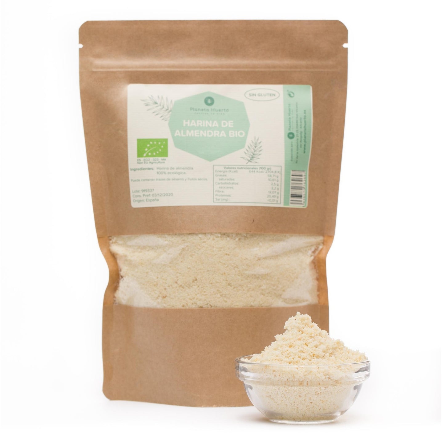Farinha de Amêndoa Sem Glúten ECO Planeta Huerto 400gr