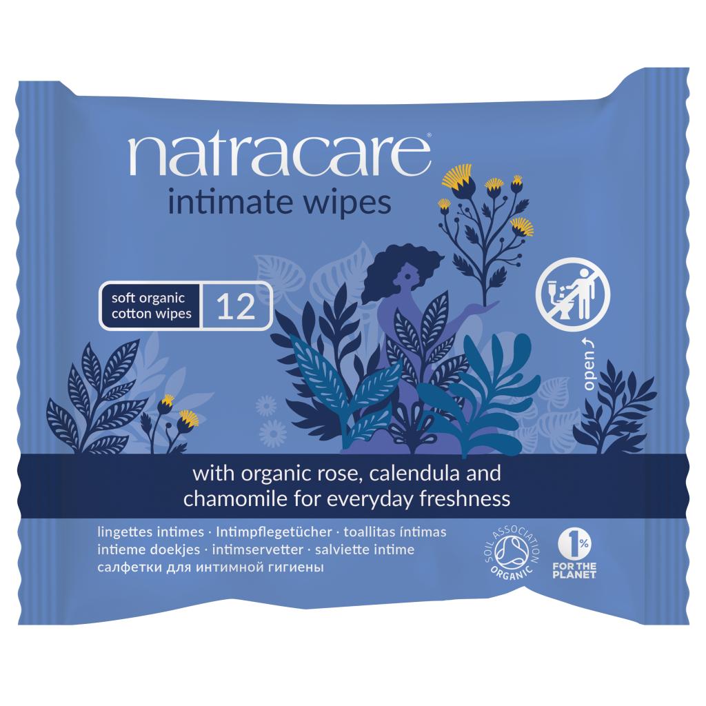 Natracare Toalhetes húmidos íntimos em dispensador, 12 unidades