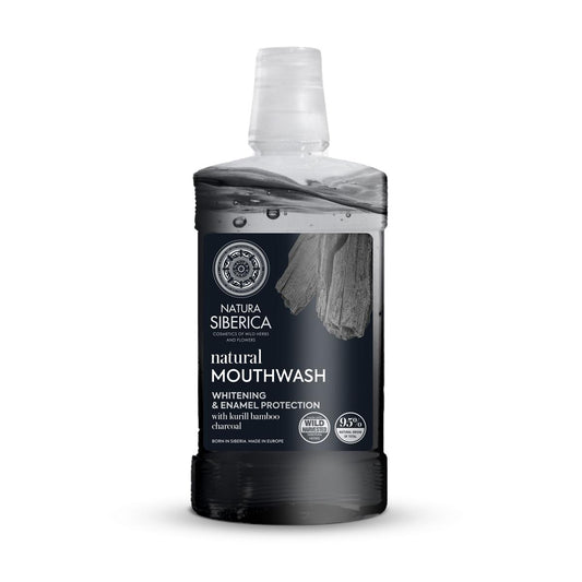 Colutório natural com carvão de bambu da Kuril Natura Siberica 520 ml