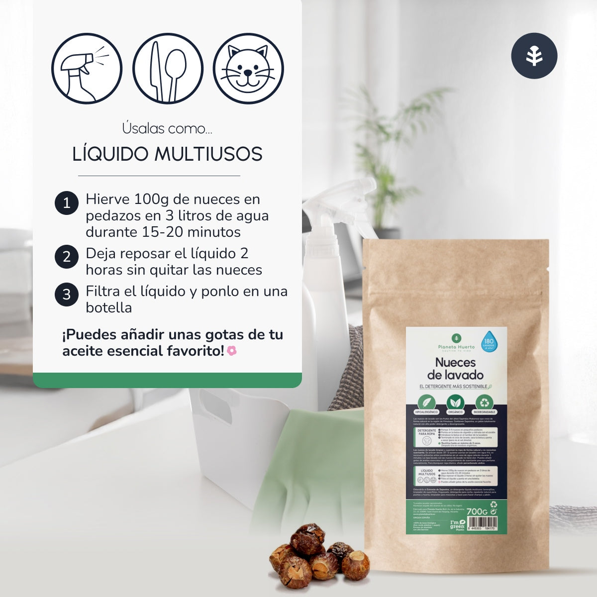 Nozes para Lavar Planeta Huerto 700 gr