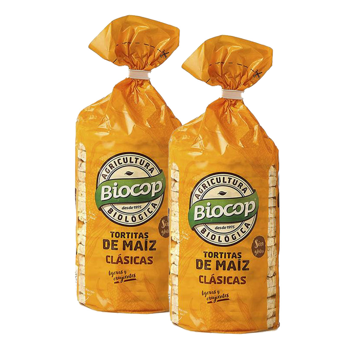 Embalagem com 2 bolinhos de milho Biocop, 120 g