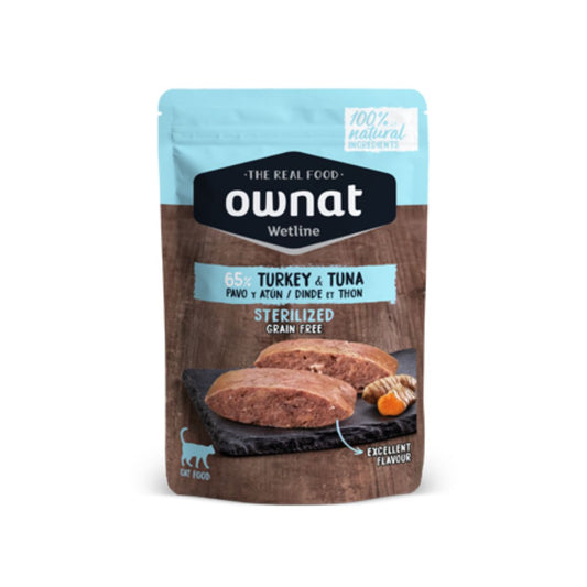 Ownat Wetline Peru e Atum Sem Grão para gatos esterilizados 85 g