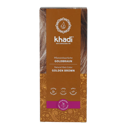 Pack de 2 tinturas de cabelo Khadi castanho dourado natural 100 g