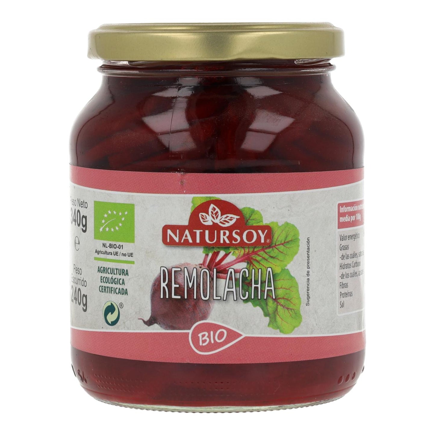 Beterraba, 340g. Natursoy
