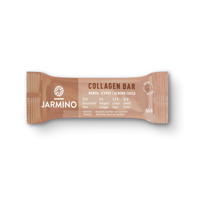 Barra de Colagénio e Proteína Jarmino de Amêndoa e Cacau Biológicos