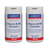 Embalagem 2x Complexo de Vitamina B-100, Lamberts, 60 comprimidos