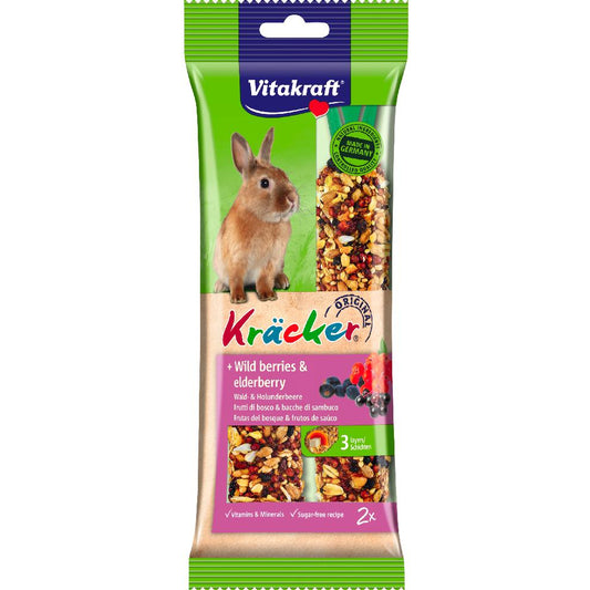 Barras de frutos da floresta e sabugueiro Kräcker para coelhos, 2 unidades