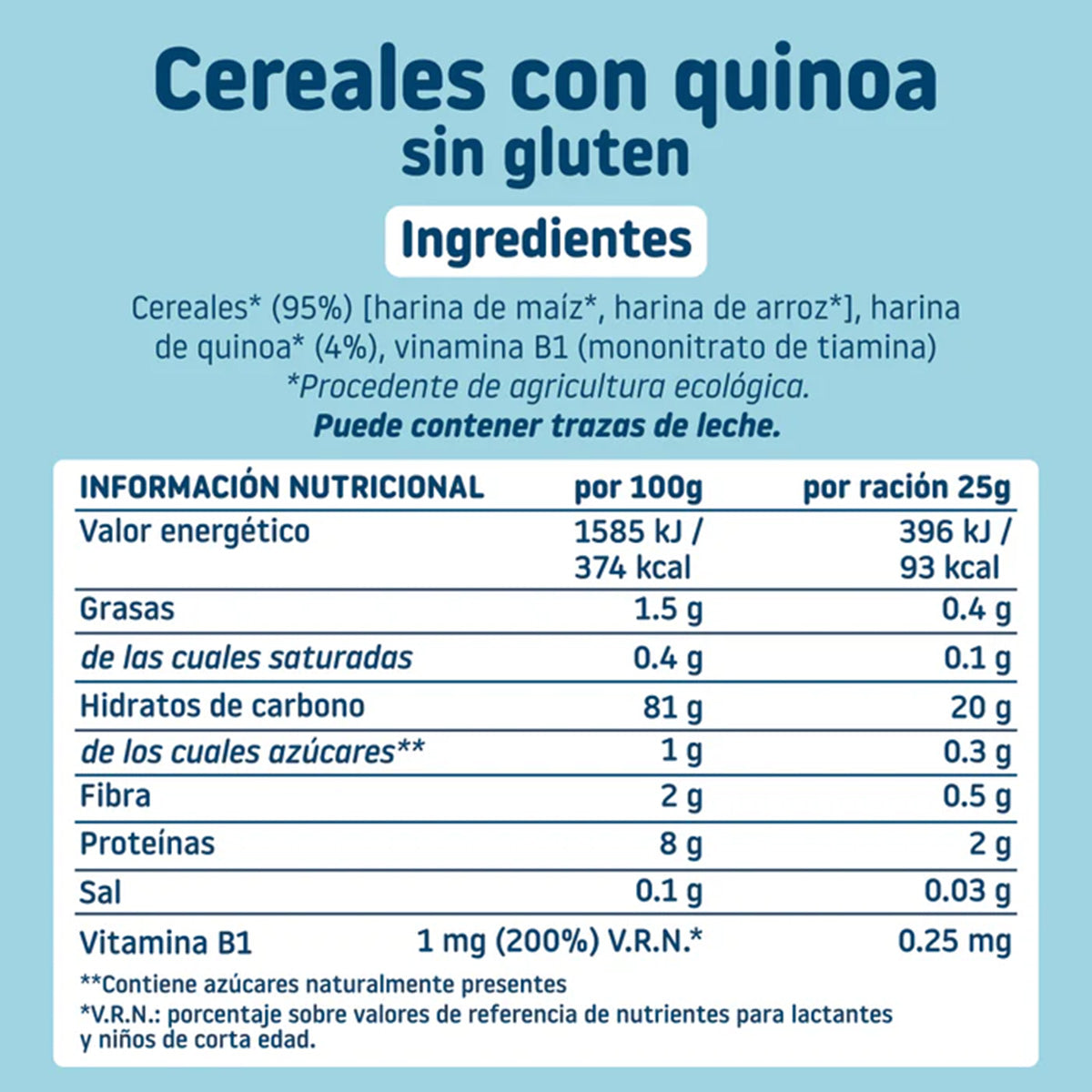 Papa de Cereais Biológicos Sem Glúten Smileat com Quinoa, 200g