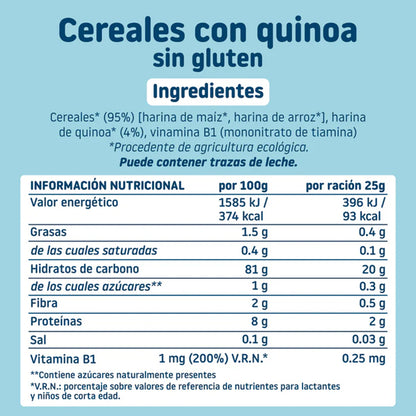 Papa de Cereais Biológicos Sem Glúten Smileat com Quinoa, 200g