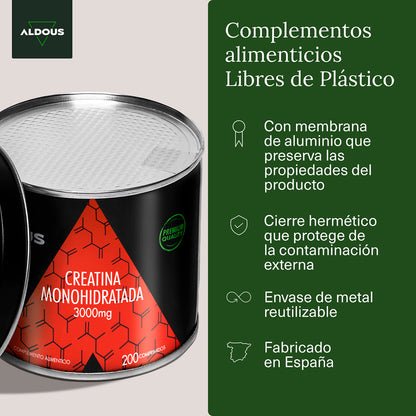 Aldous Creatina Monohidrato 3000 mg 200 comprimidos