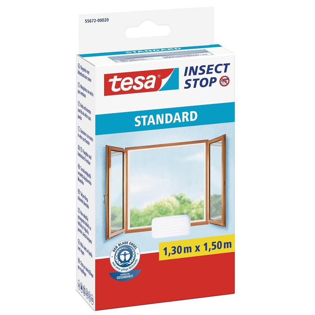 Mosquiteiro branco standard para janelas, 1,3m x 1,5m Tesa