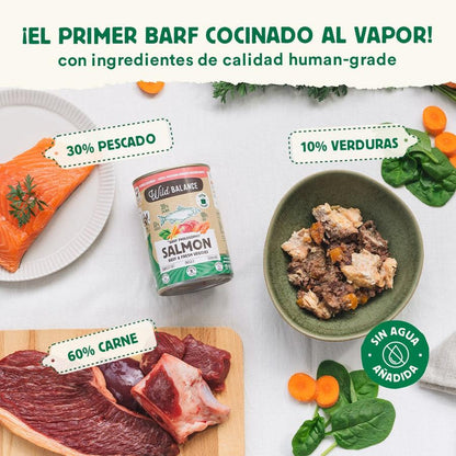 Wild Balance Salmão e Carne Barf Lata para Cães 400g