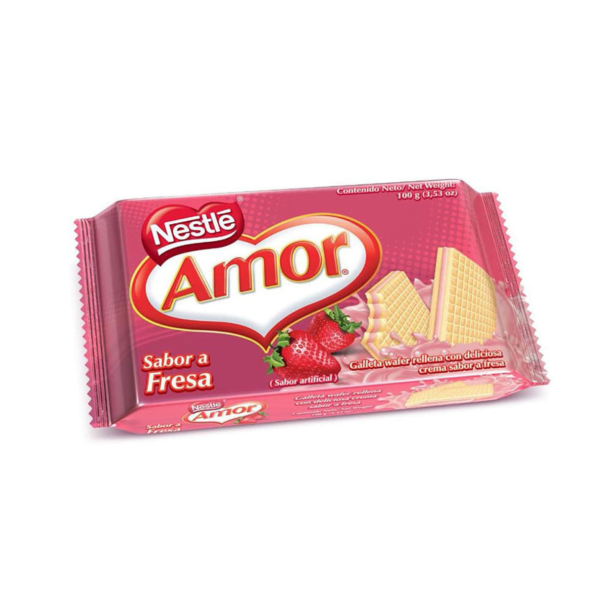 Bolachas Wafer de Amor com Morango 100 g