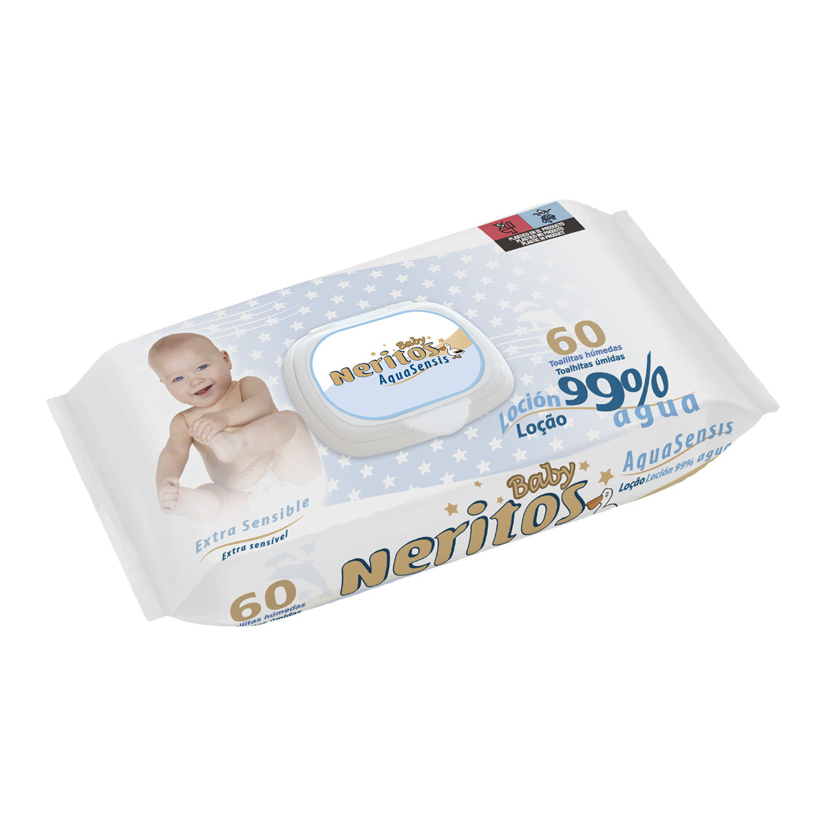 Pack 60 Toalhitas Neritos Baby Aquasensis