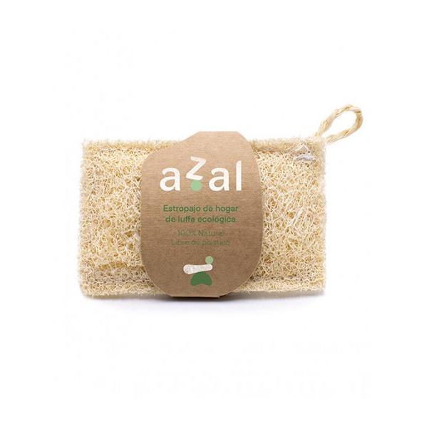 Pack 5x Estropajo de luffa con asa ergonómico Azal 12 x 7 cm