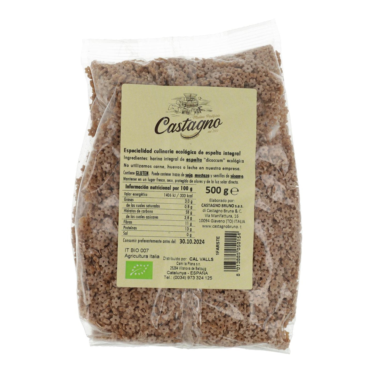 DICOCCUM ECO Estrelas de Espelta Inteiras Castanho 500 g