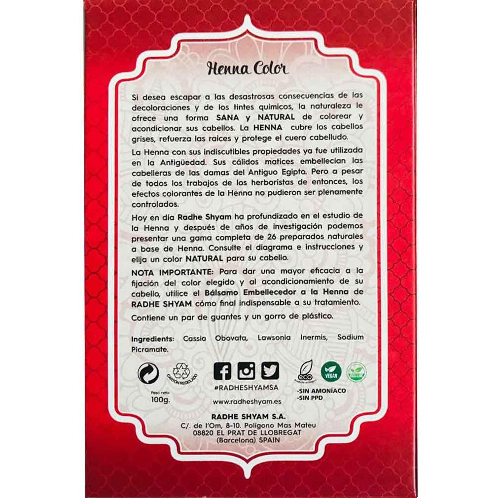 Henna em pó mogno escuro Radhe Shyam 100 g