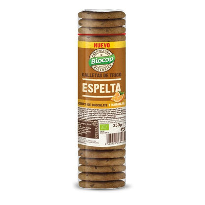 Biocop Biscoitos de Espelta Biológica com Pepitas de Chocolate e Laranja 250 g