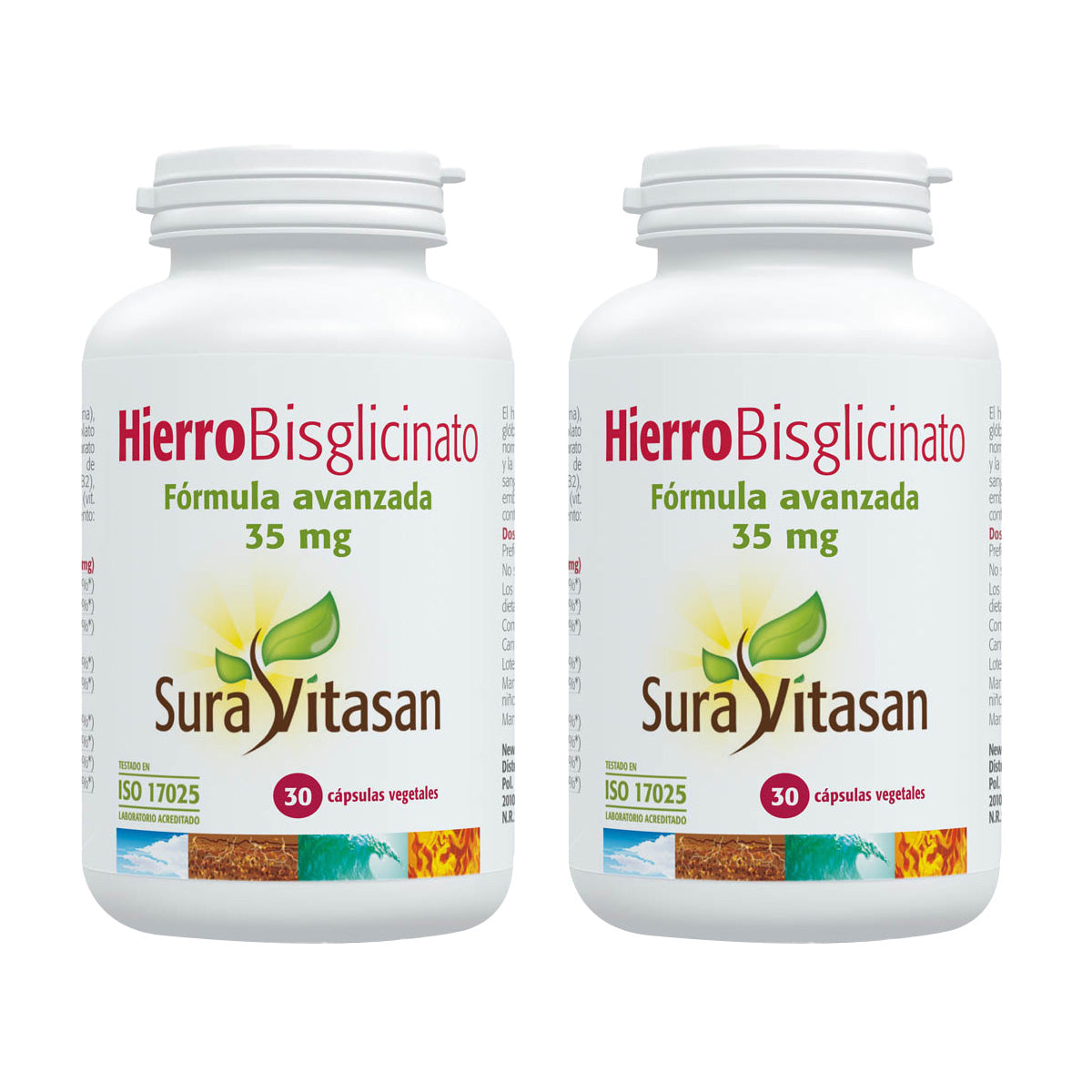 Embalagem 2x Bisglicinato de Ferro, Sura Vitasan, 30 cápsulas