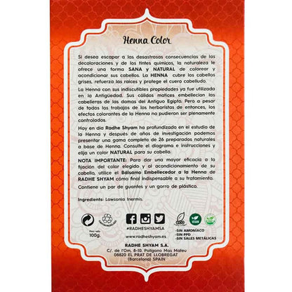 Pó de cobre de hena, Radhe Shyam, 100 g