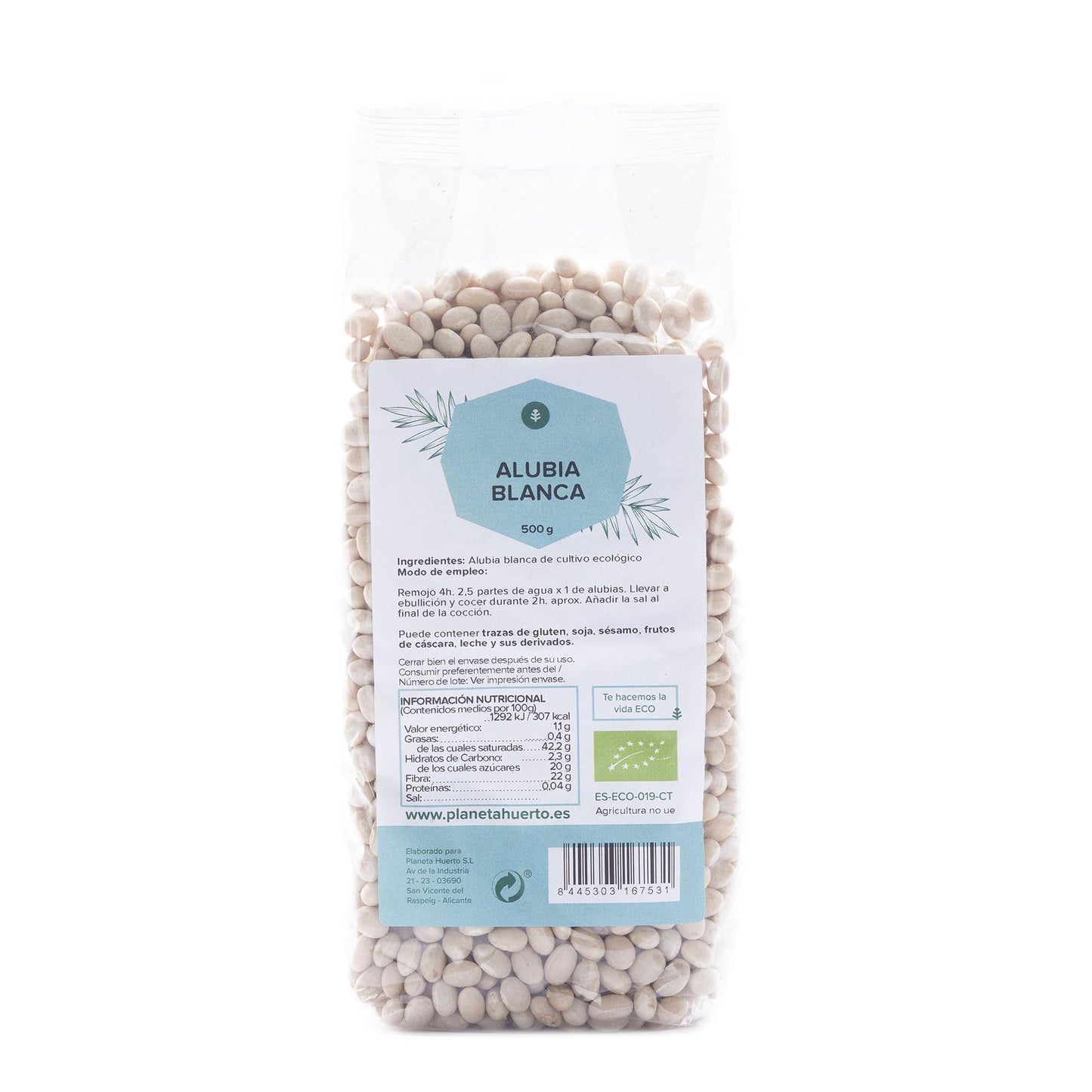 Feijão branco biológico Planeta Huerto 500 g