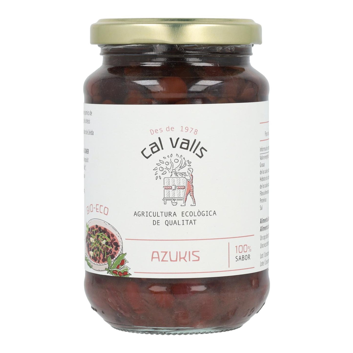 Azuki cozinhado em conserva ecológica Cal Valls, 290 g