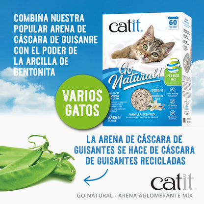 Arena aglomerante ecológica Mix aroma vainilla Go Natural! 6,4 kg Catit