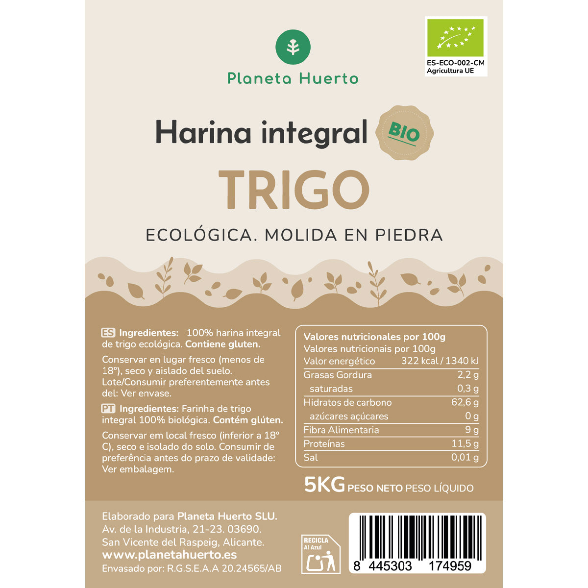 Farinha de Trigo Integral Eco Planet Garden 5 Kg