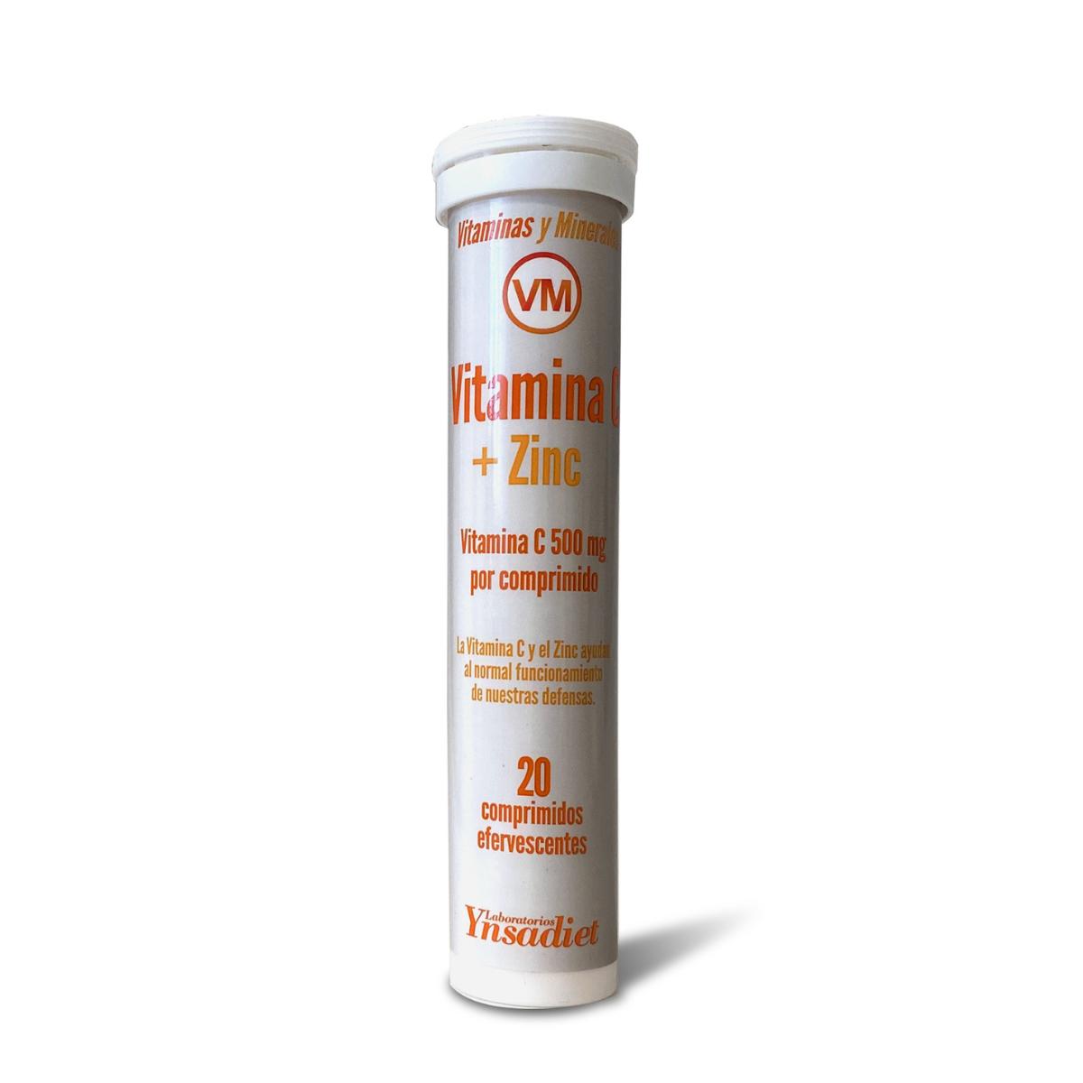 Vitamina C + Zinco Ynsadiet 20 comprimidos efervescentes