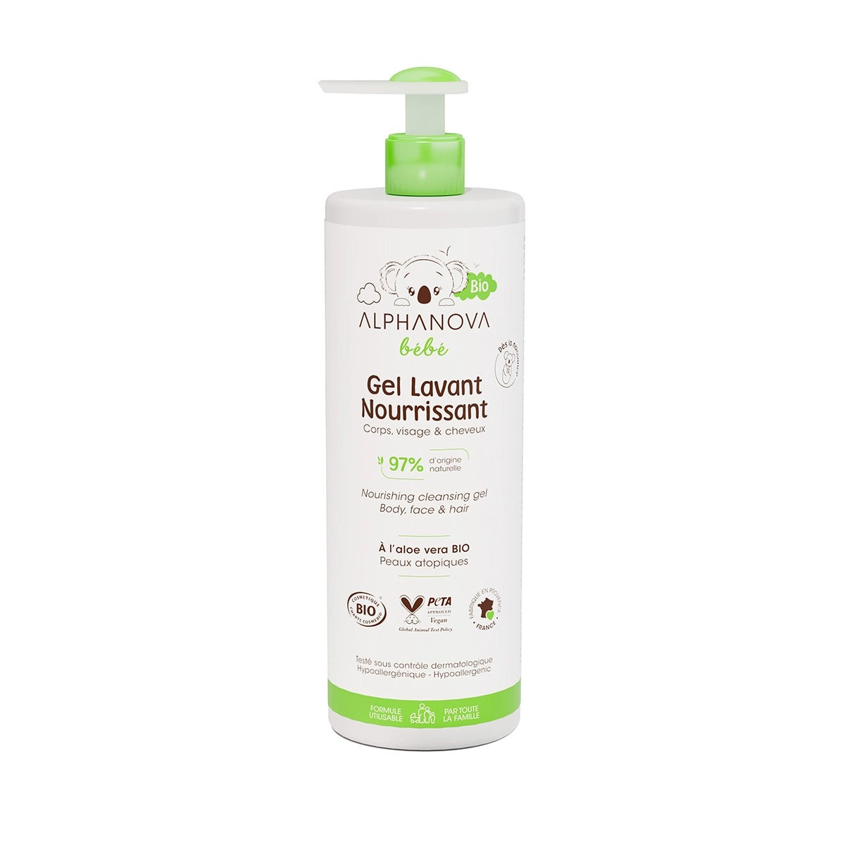 Alphanova Baby Gel Dermolimpante Nutritivo Orgânico 400ml