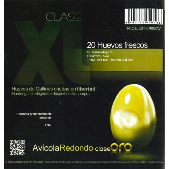 20 Ovos Dourados XL Orgânicos da Granja Redondo
