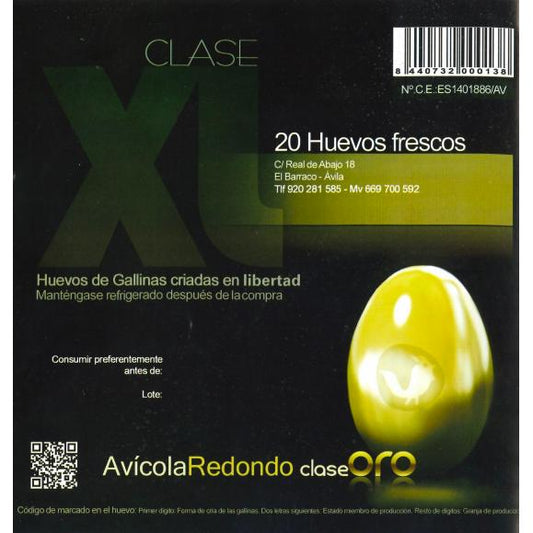 20 Ovos Dourados XL Orgânicos da Granja Redondo