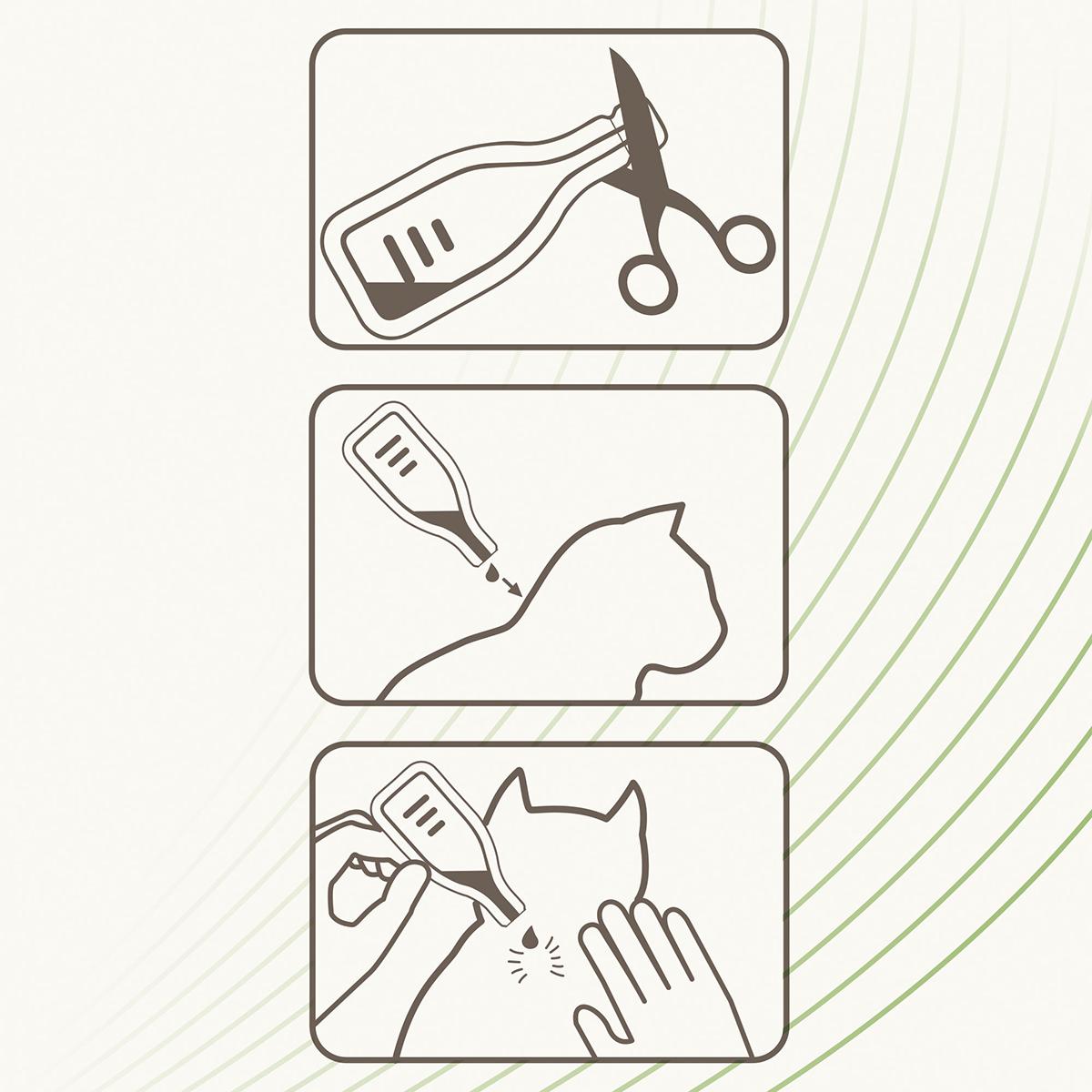 Pipetas repelentes antiparasitários naturais para gatos 3x1 ml