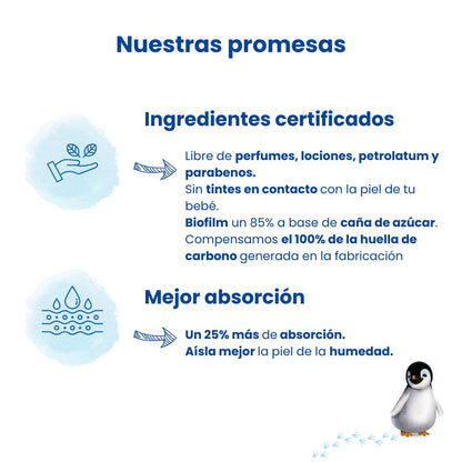 Pack poupança Fraldas T1 (recém-nascido) Pingo 108 unidades