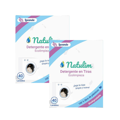 Embalagem de 2 tiras de lavagem Eco Lavender, Natulim, 40 lavagens