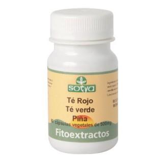 Chá Vermelho + Chá Verde + Ananás Sotya, 60 cápsulas