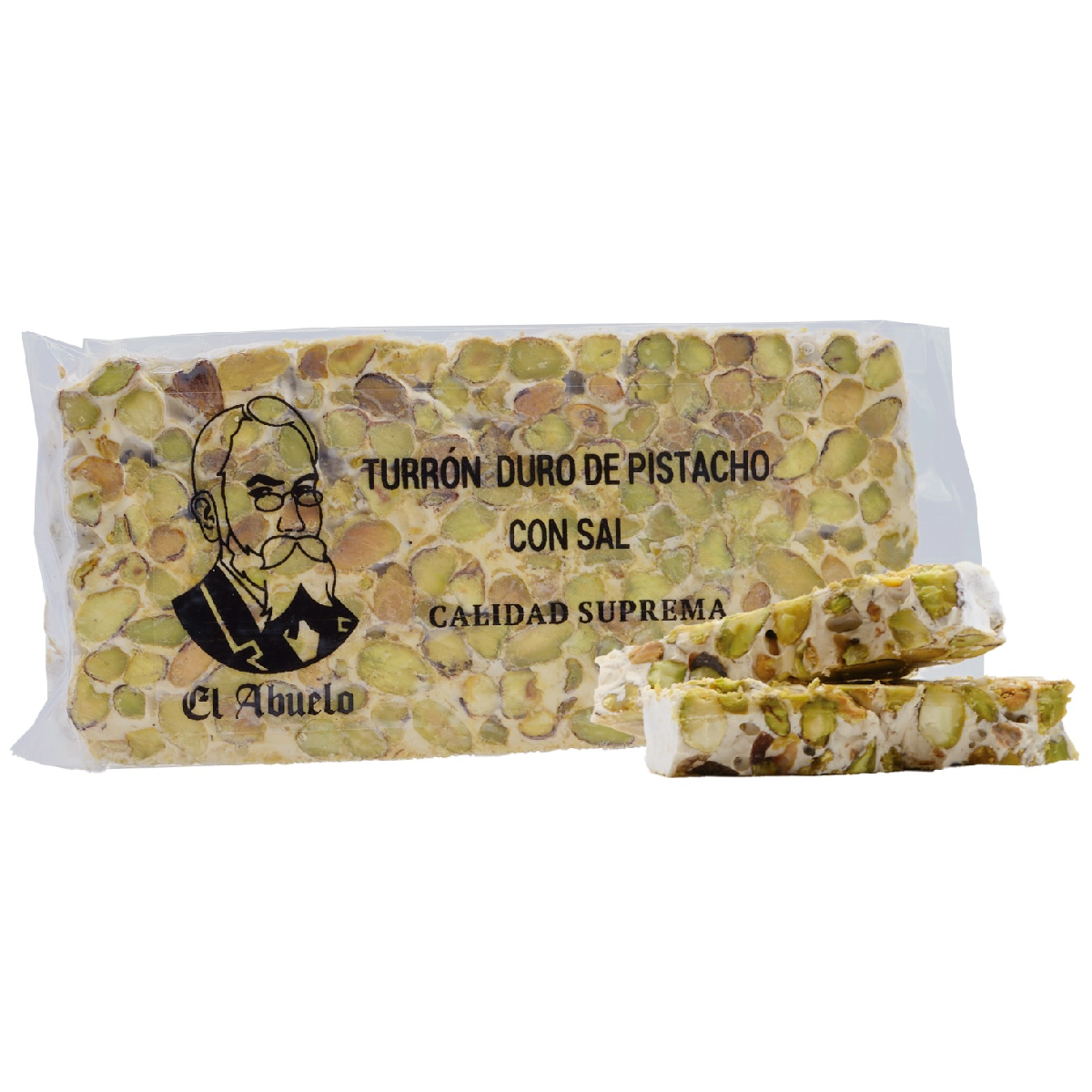 Nougat Duro de Pistácio Salgado de Qualidade Suprema El Abuelo 200 g